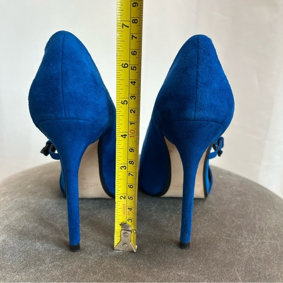 ZARA Blue High Heel Suede Leather Pointed Toe Bootie Pumps EUR 37 - Picture 10 of 14